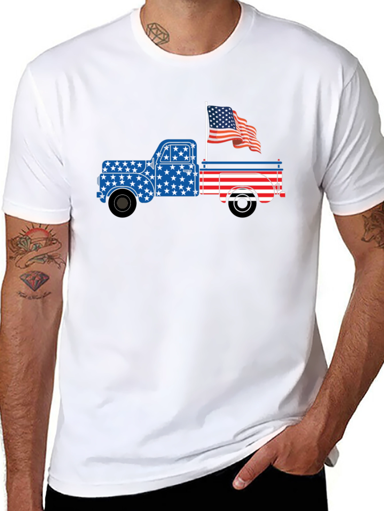 Patriotic Truck Graphic T-Shirt