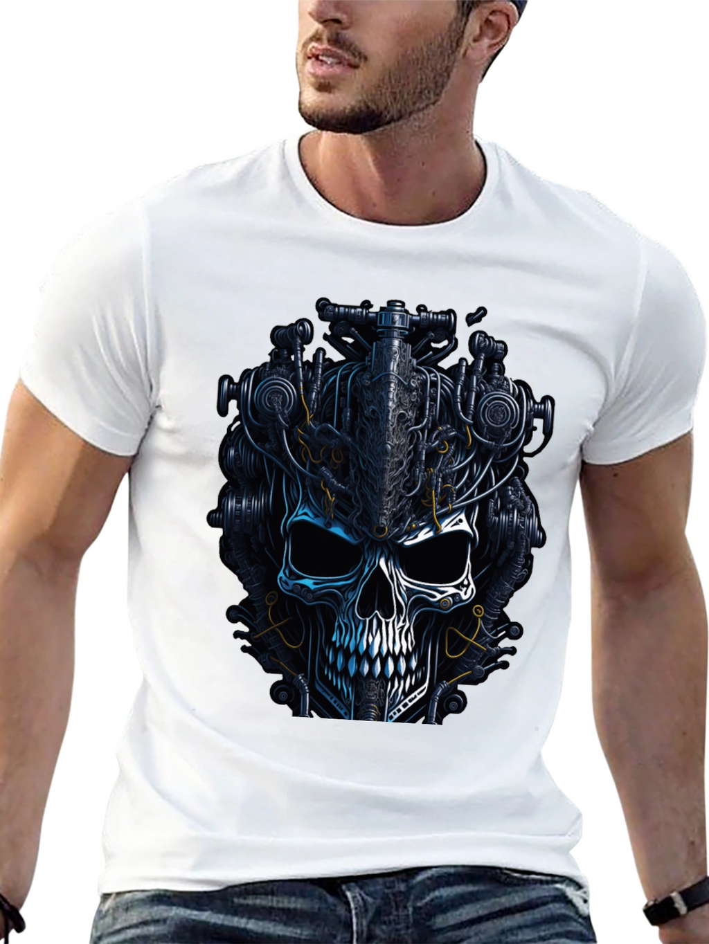 Steampunk Skull Graphic T-Shirt - Dark Mechanic
