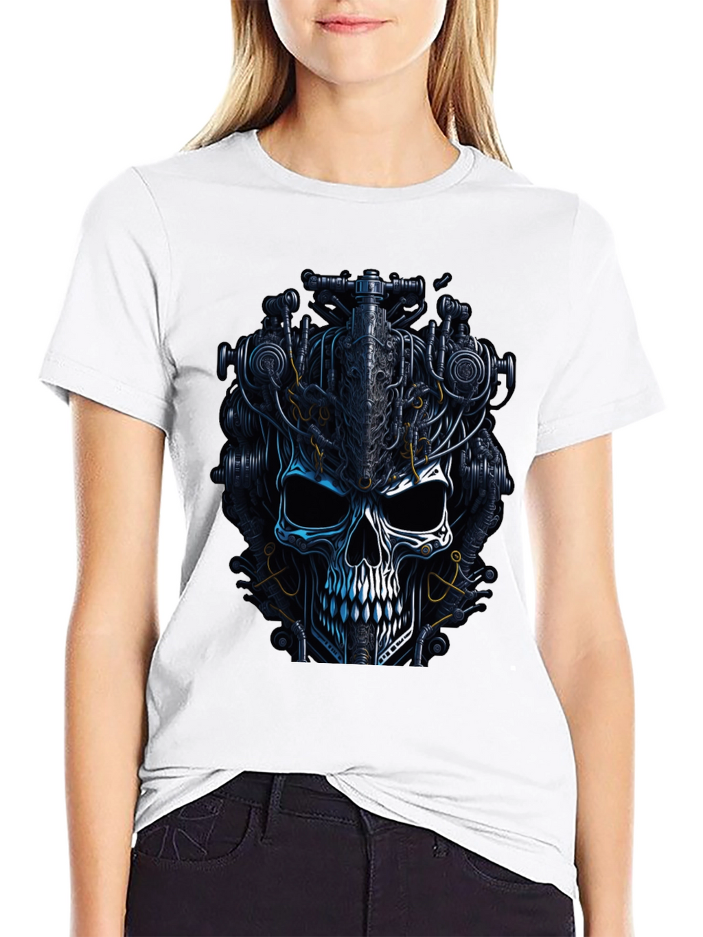 Steampunk Skull Graphic T-Shirt - Dark Mechanic