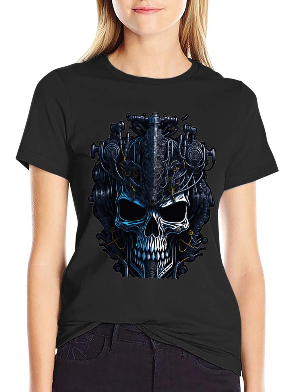Steampunk Skull Graphic T-Shirt - Dark Mechanic