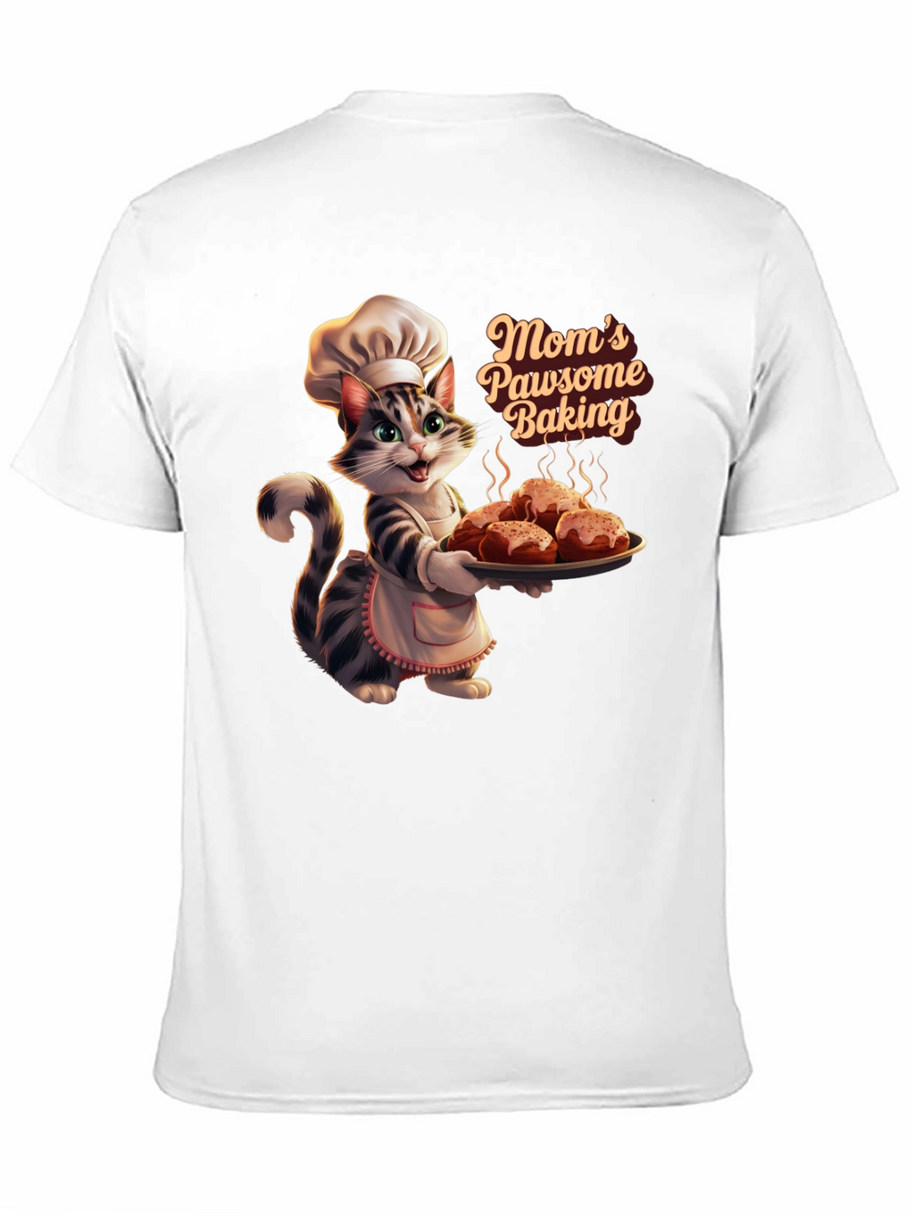 Moms Pawsome Baking T-Shirt - Cat Baker Design