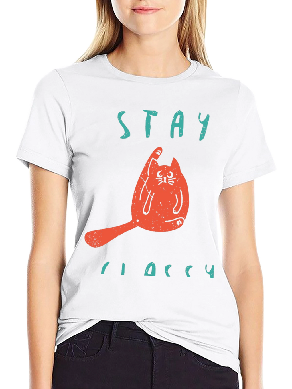 Stay Classy Cat T-Shirt - Funny Novelty Tee
