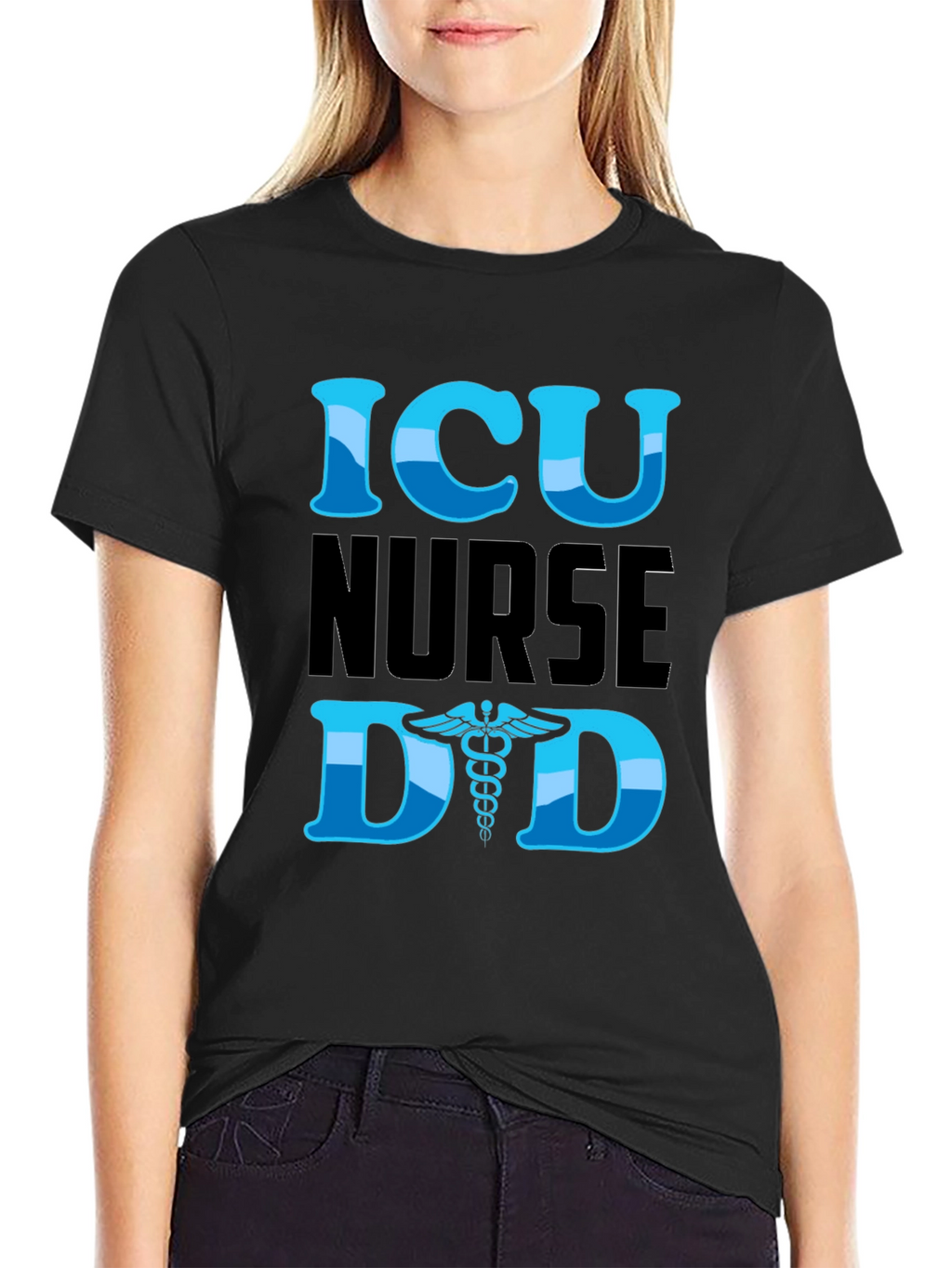 ICU Nurse Dad Graphic T-Shirt - Black
