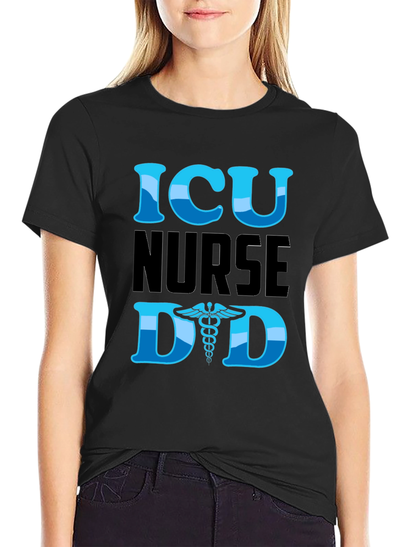 ICU Nurse Dad Graphic T-Shirt - Black