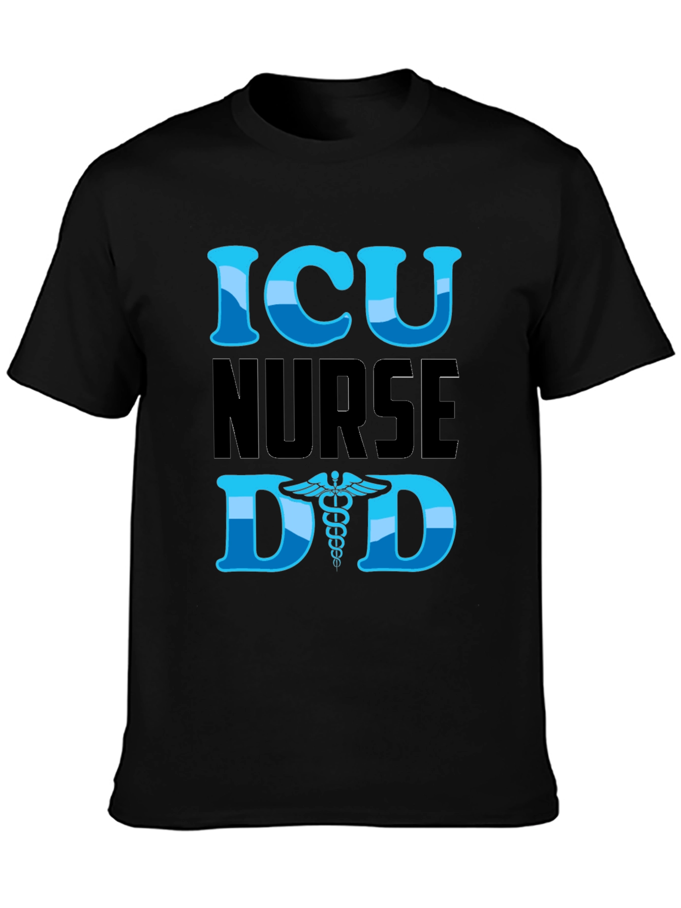 ICU Nurse Dad Graphic T-Shirt - Black