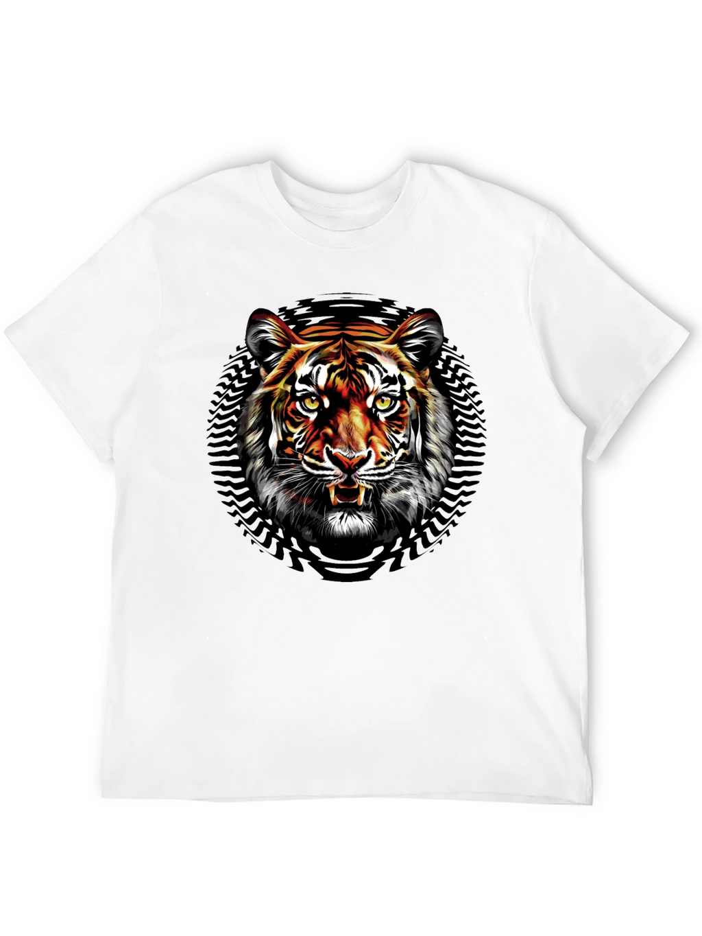 Tiger Graphic Print Black T-Shirt