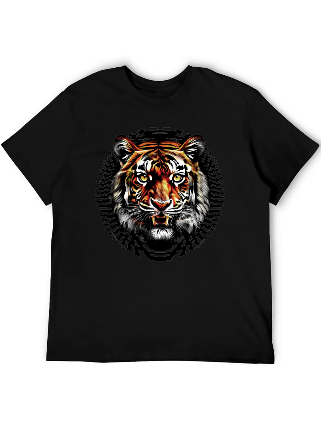 Tiger Graphic Print Black T-Shirt