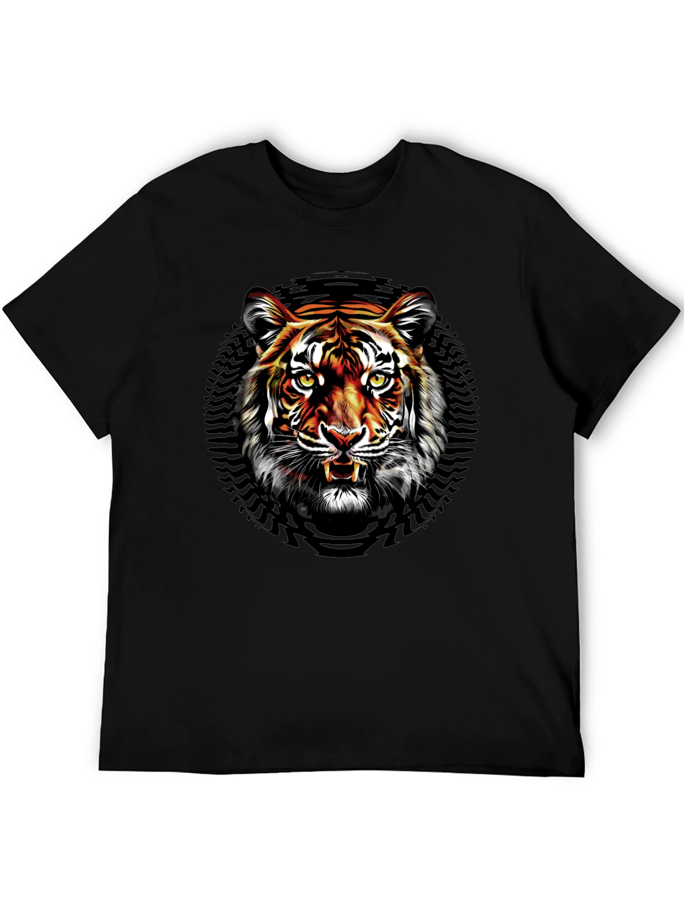 Tiger Graphic Print Black T-Shirt