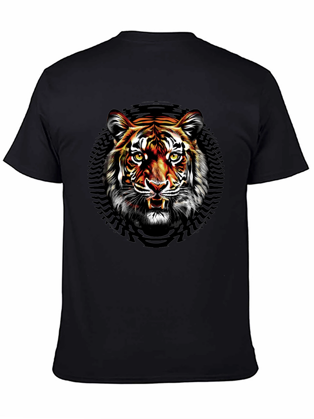 Tiger Graphic Print Black T-Shirt
