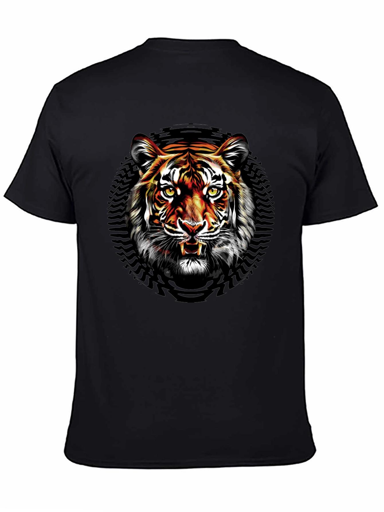 Tiger Graphic Print Black T-Shirt