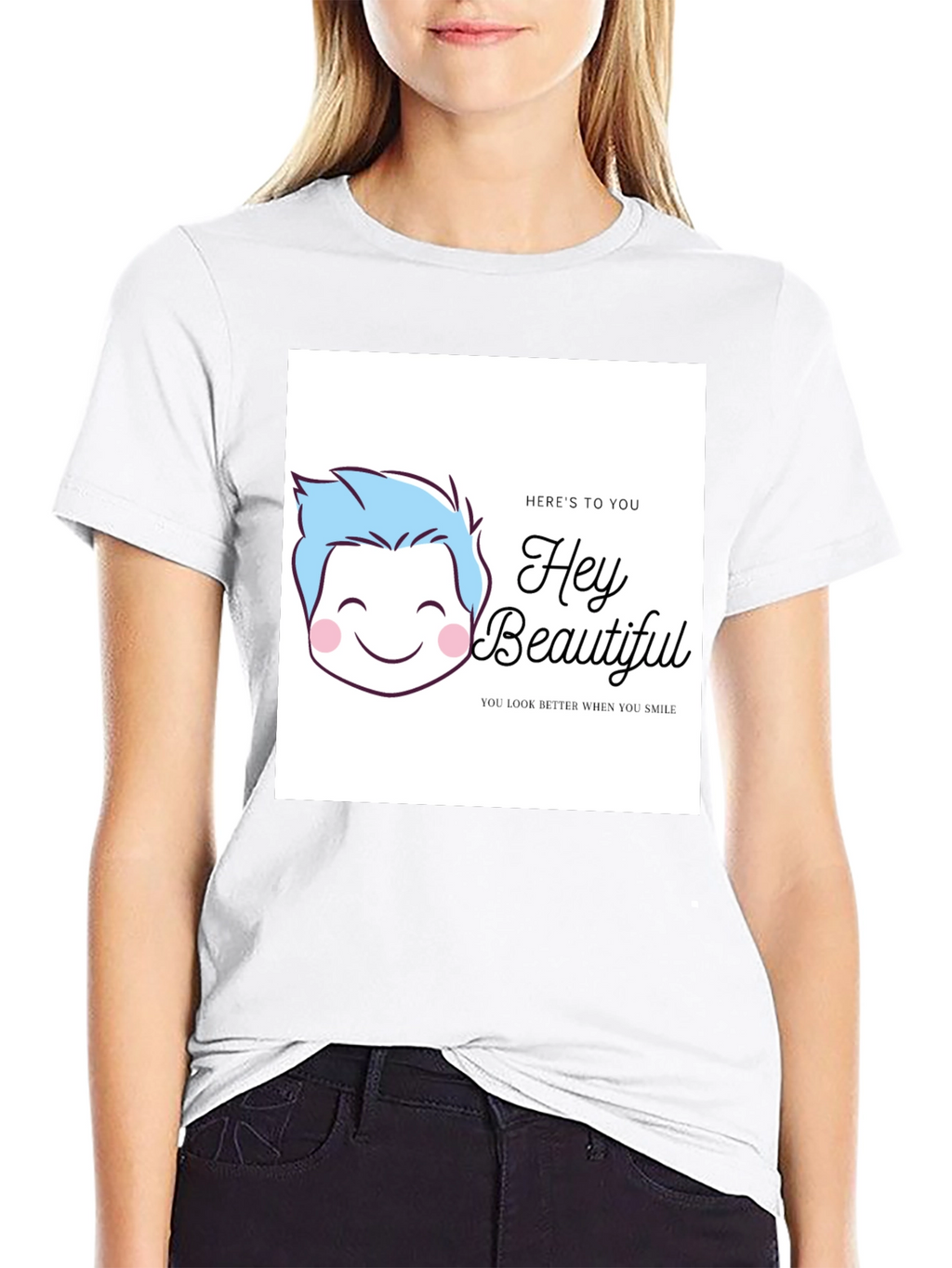 Hey Beautiful Graphic Tee - Black Cotton T-Shirt