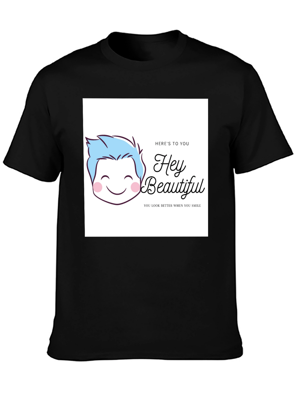 Hey Beautiful Graphic Tee - Black Cotton T-Shirt
