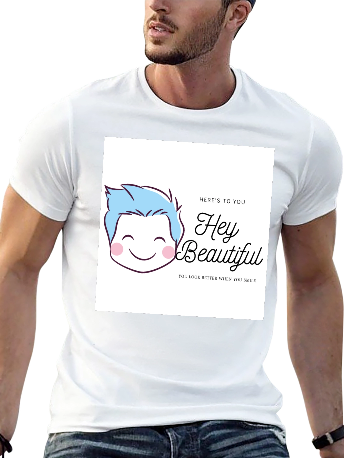 Hey Beautiful Graphic Tee - Black Cotton T-Shirt