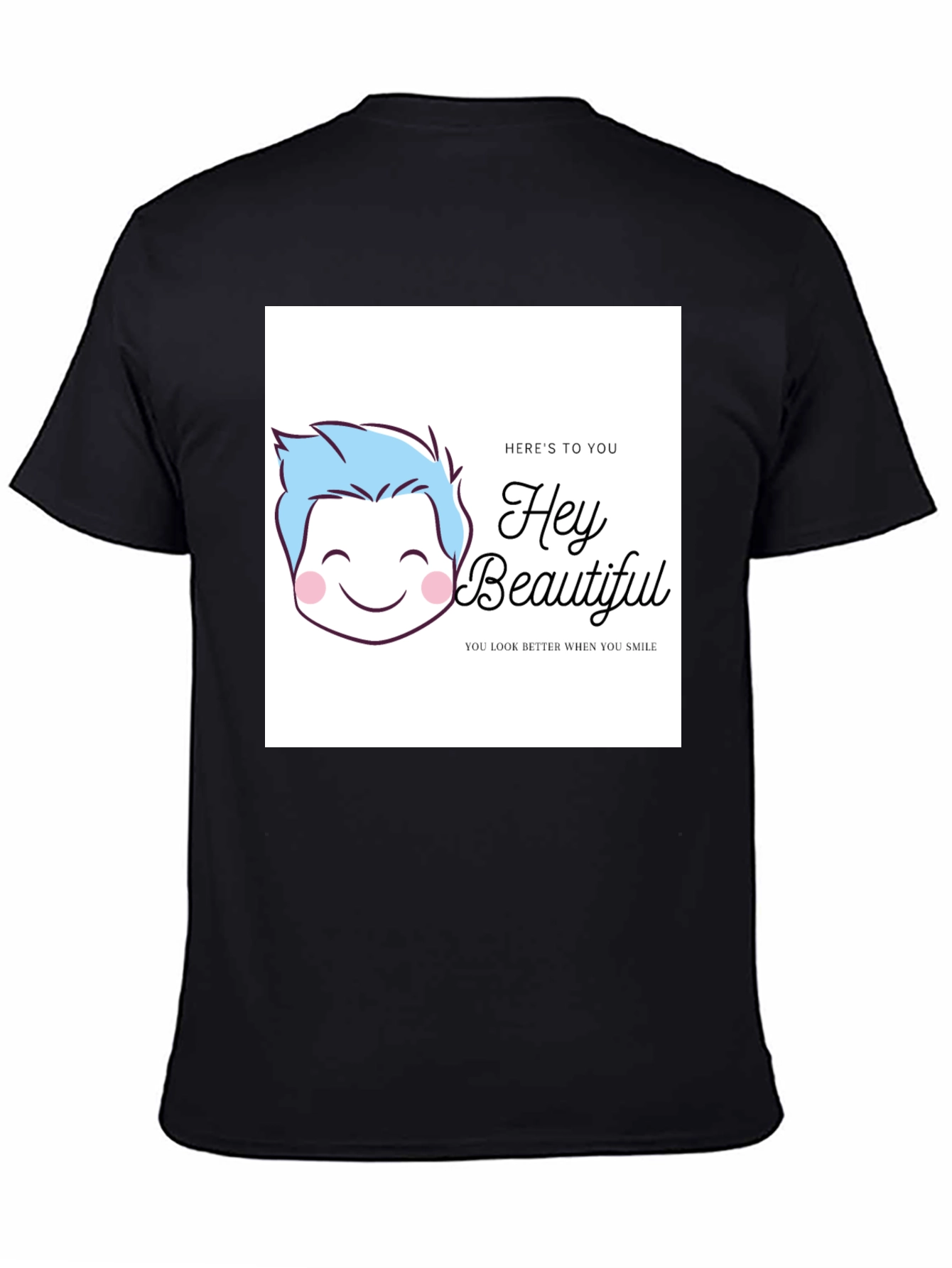 Hey Beautiful Graphic Tee - Black Cotton T-Shirt