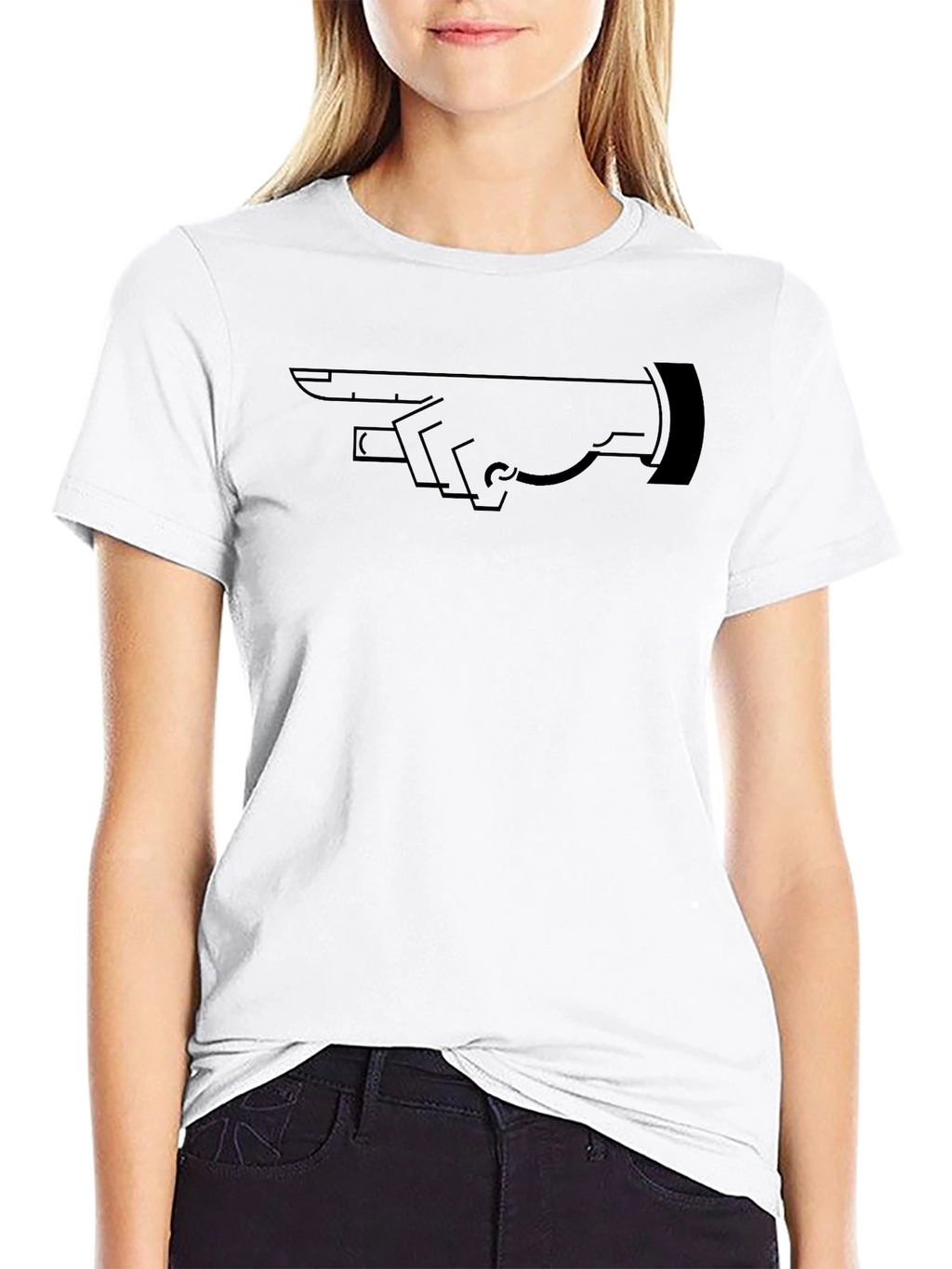 Pointing Hand Graphic Tee - Mens Black T-Shirt
