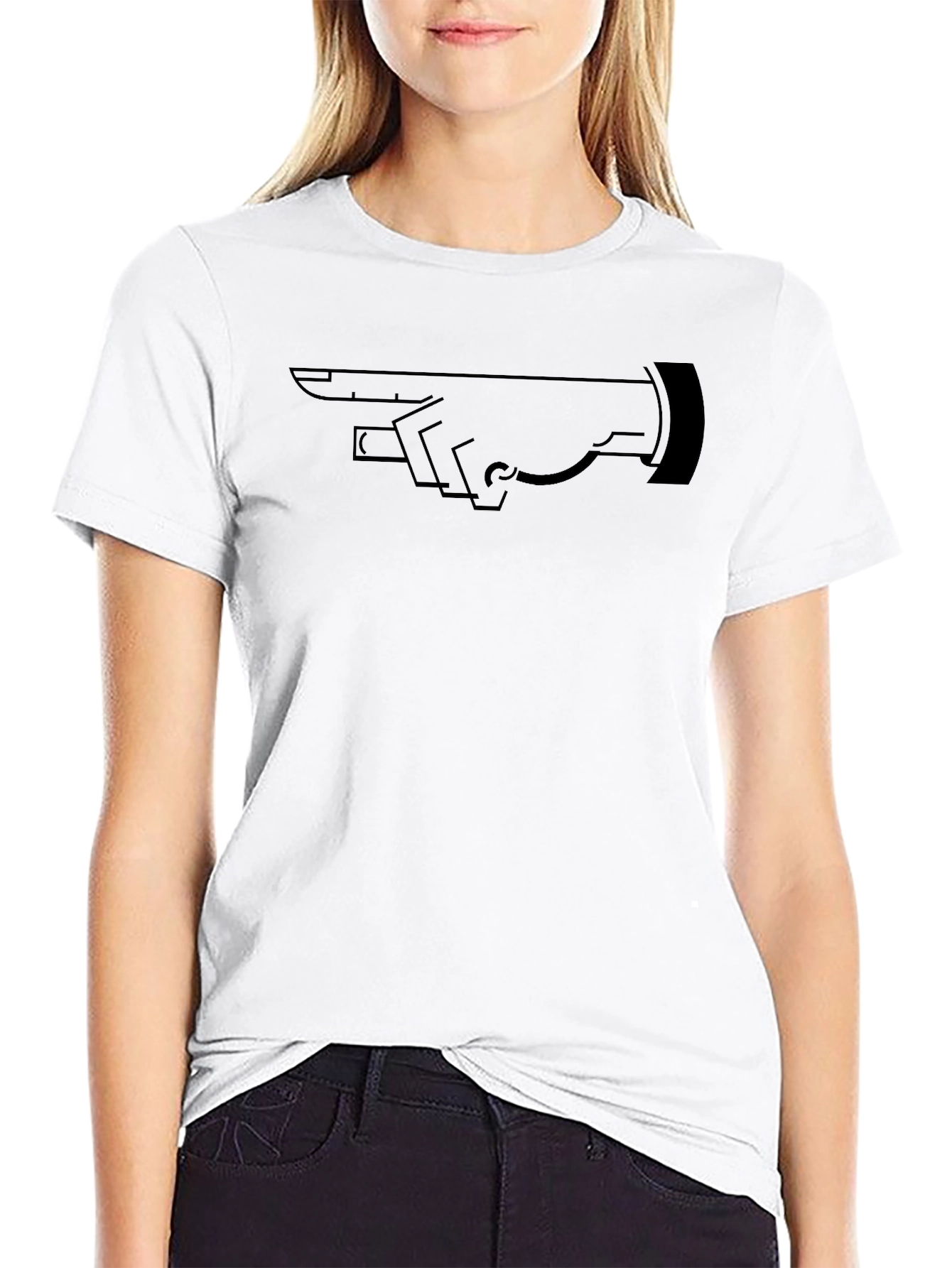 Pointing Hand Graphic Tee - Mens Black T-Shirt