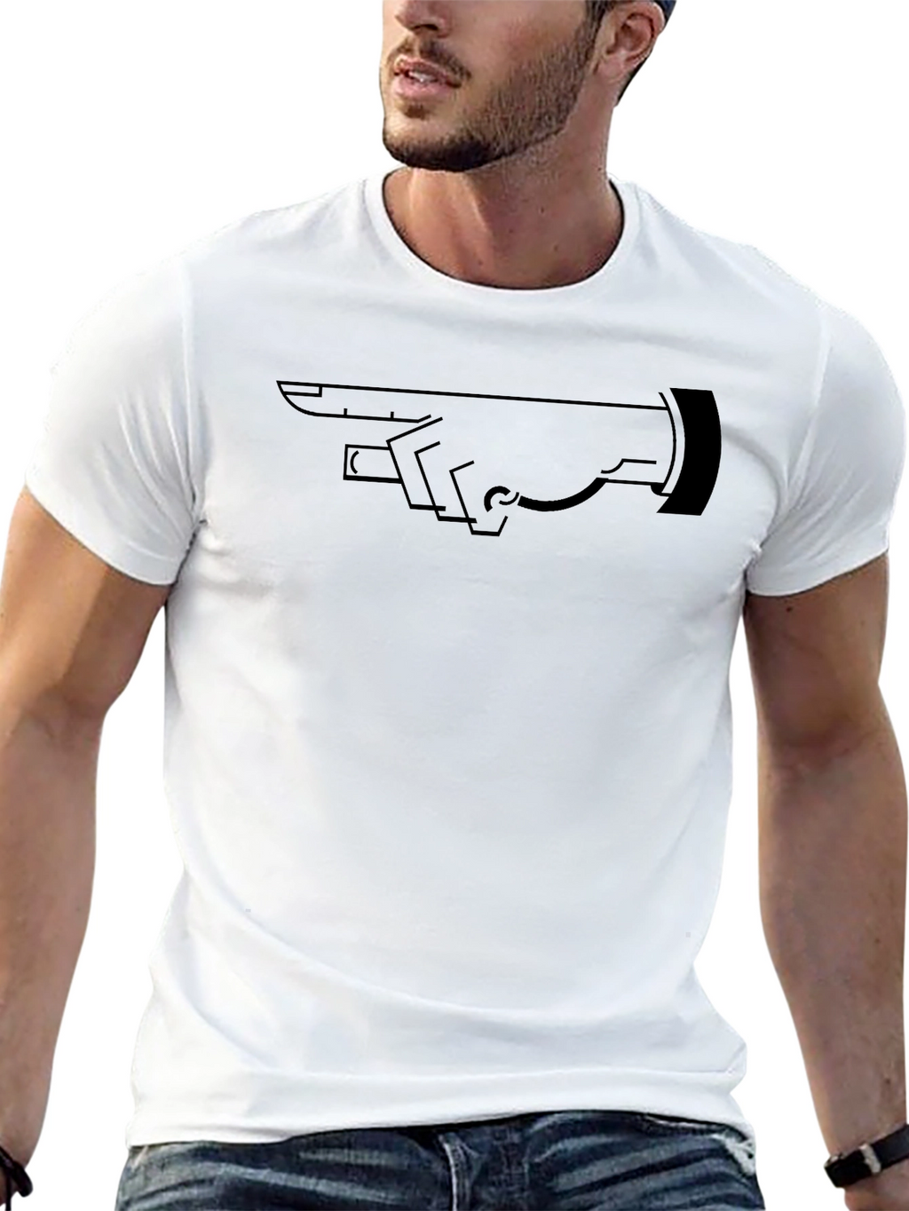 Pointing Hand Graphic Tee - Mens Black T-Shirt