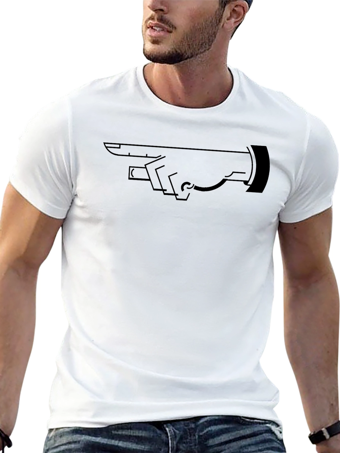 Pointing Hand Graphic Tee - Mens Black T-Shirt