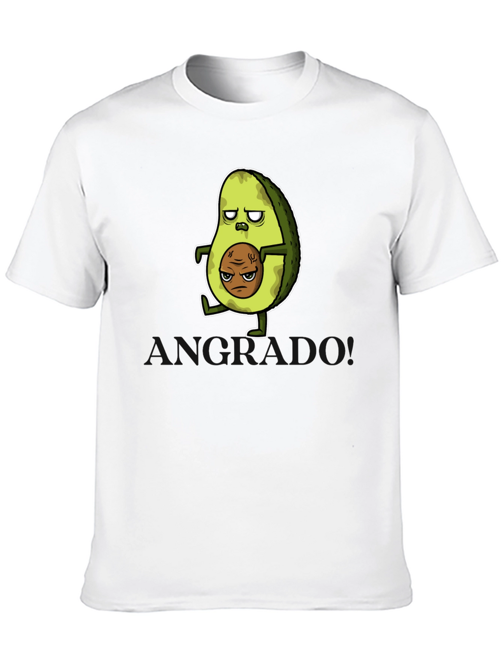 Funny Avocado Cartoon Graphic T-Shirt - Black