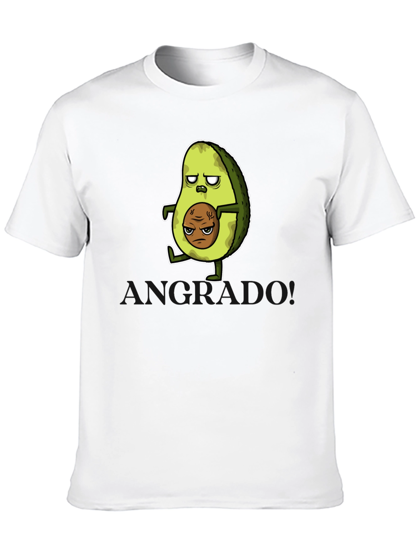 Funny Avocado Cartoon Graphic T-Shirt - Black