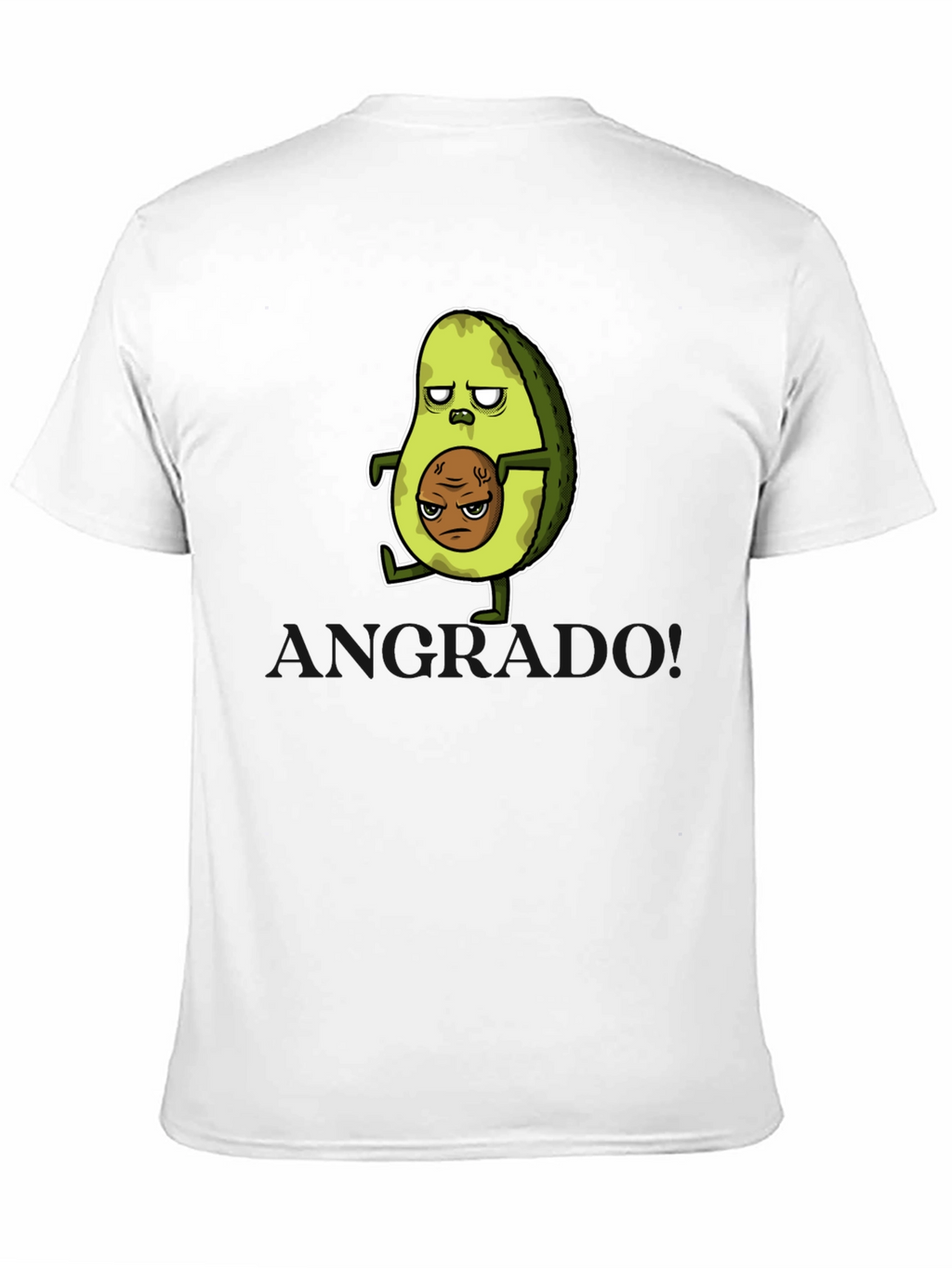 Funny Avocado Cartoon Graphic T-Shirt - Black