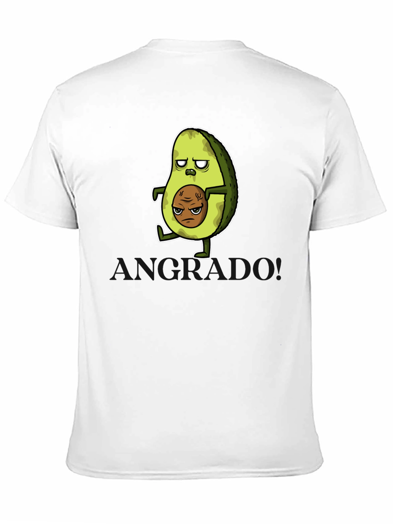 Funny Avocado Cartoon Graphic T-Shirt - Black