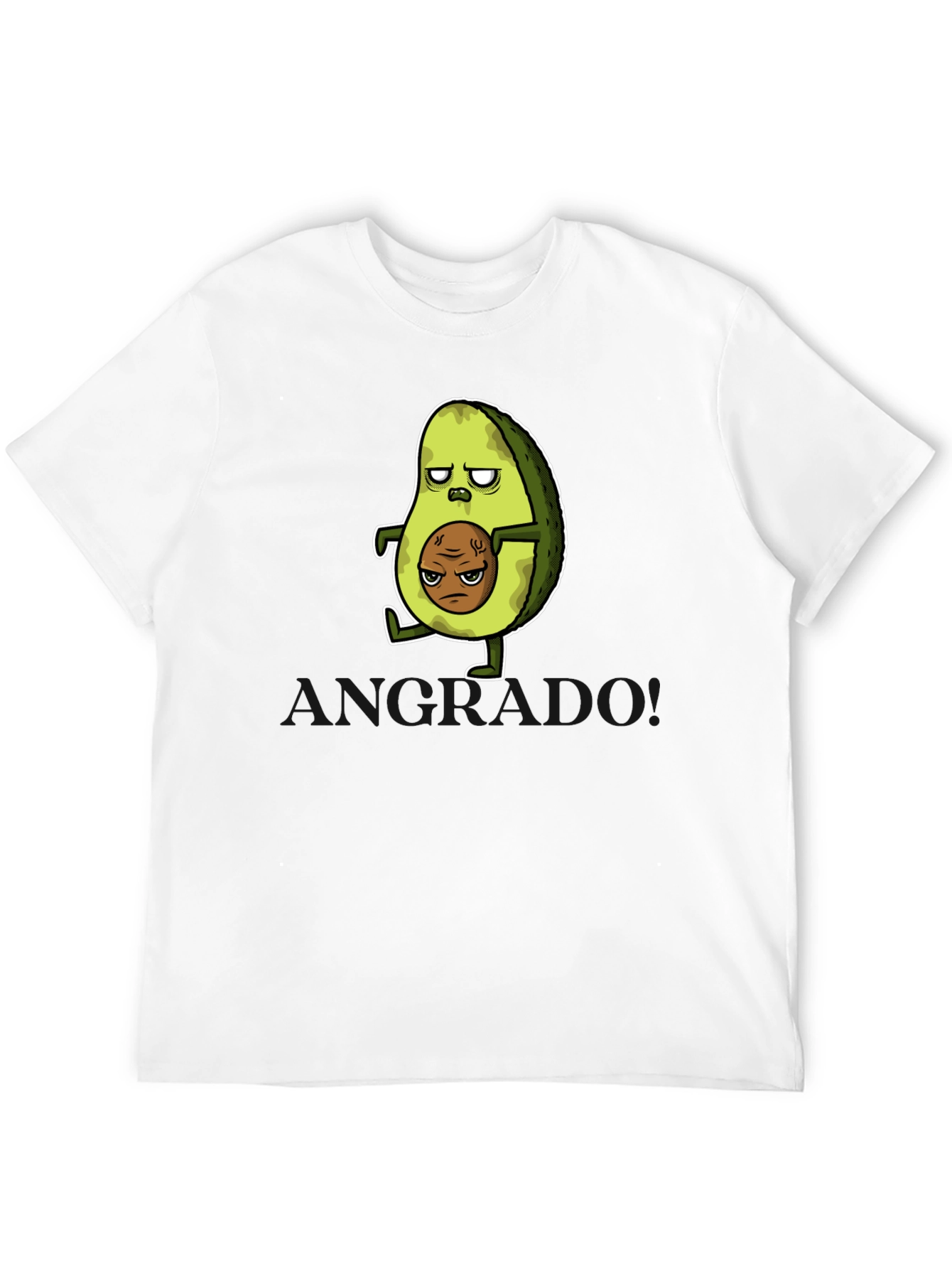Funny Avocado Cartoon Graphic T-Shirt - Black