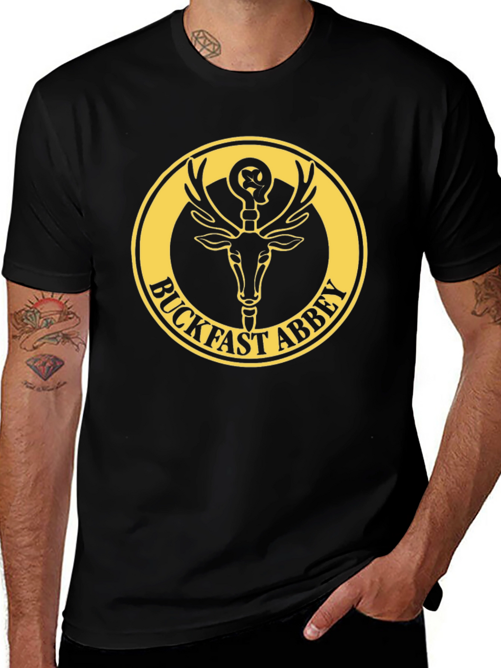 Buckfast Abbey T-Shirt - Deer & Logo Graphic