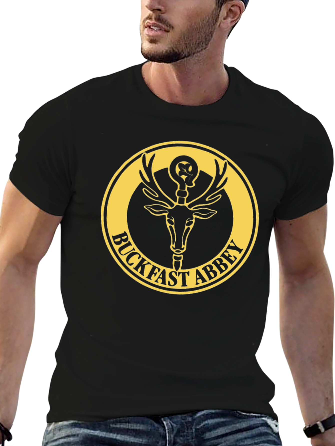 Buckfast Abbey T-Shirt - Deer & Logo Graphic