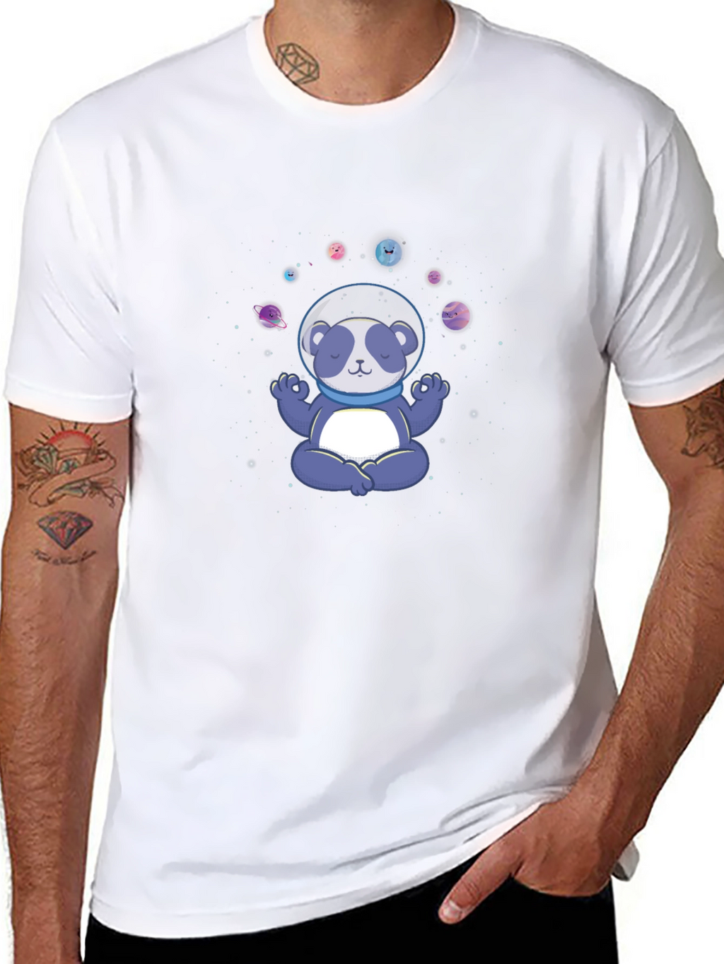 Meditating Panda Astronaut T-Shirt