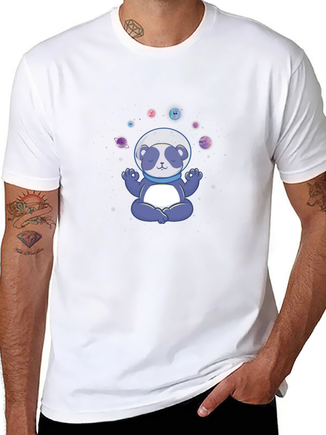 Meditating Panda Astronaut T-Shirt
