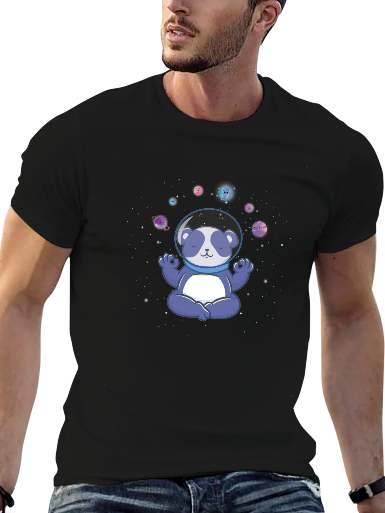 Meditating Panda Astronaut T-Shirt