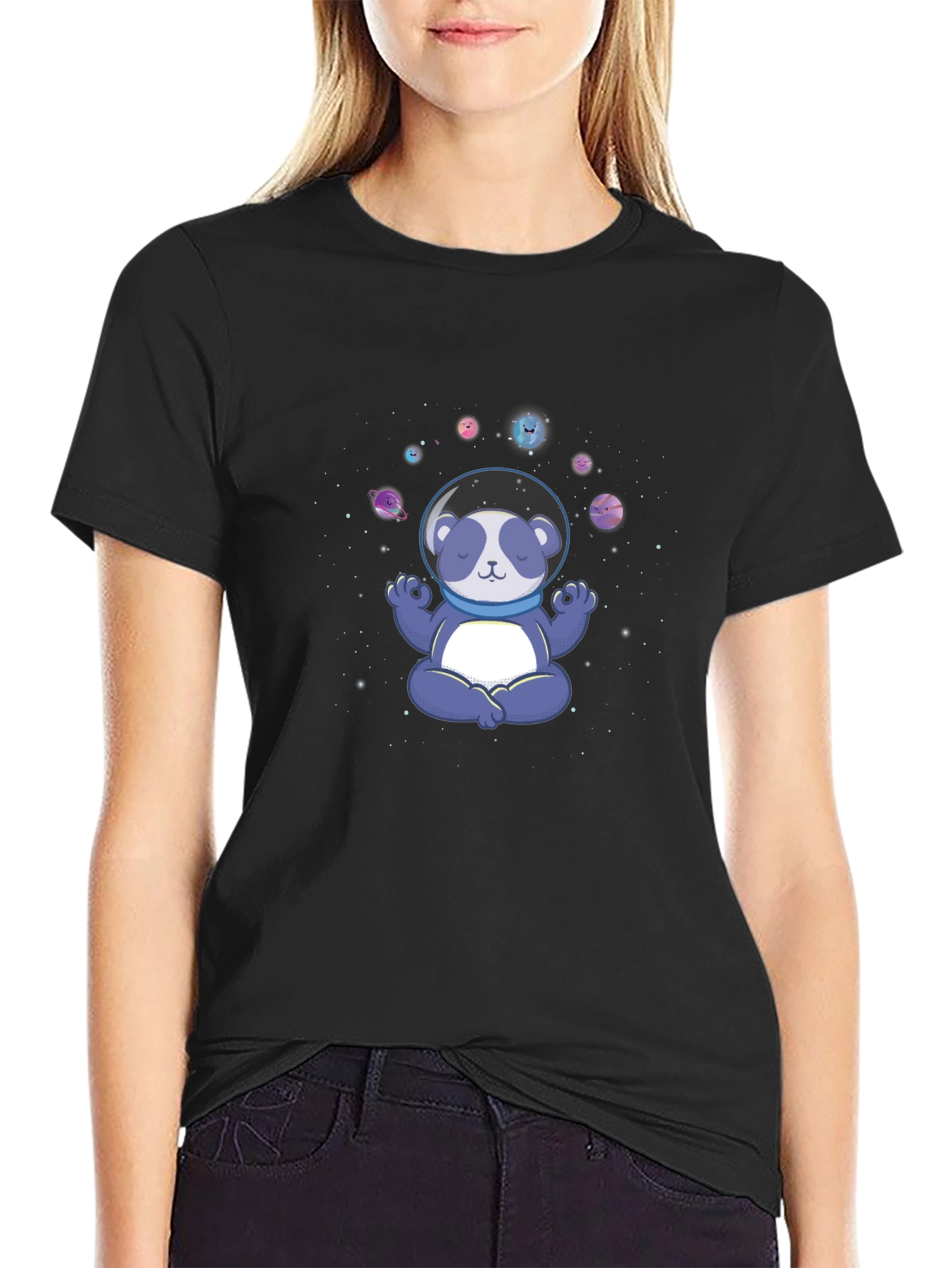 Meditating Panda Astronaut T-Shirt