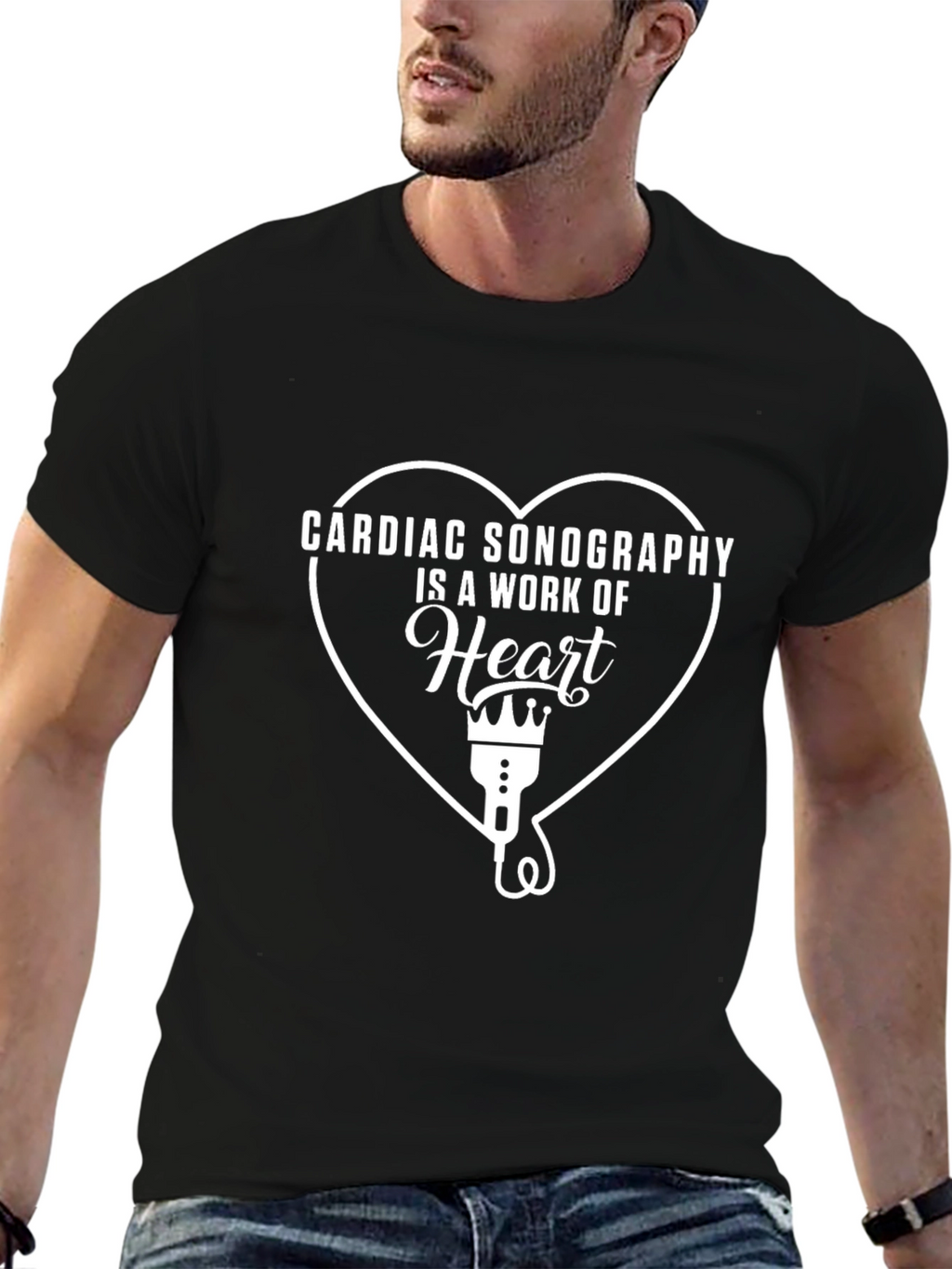 Cardiac Sonography Heart Graphic T-Shirt