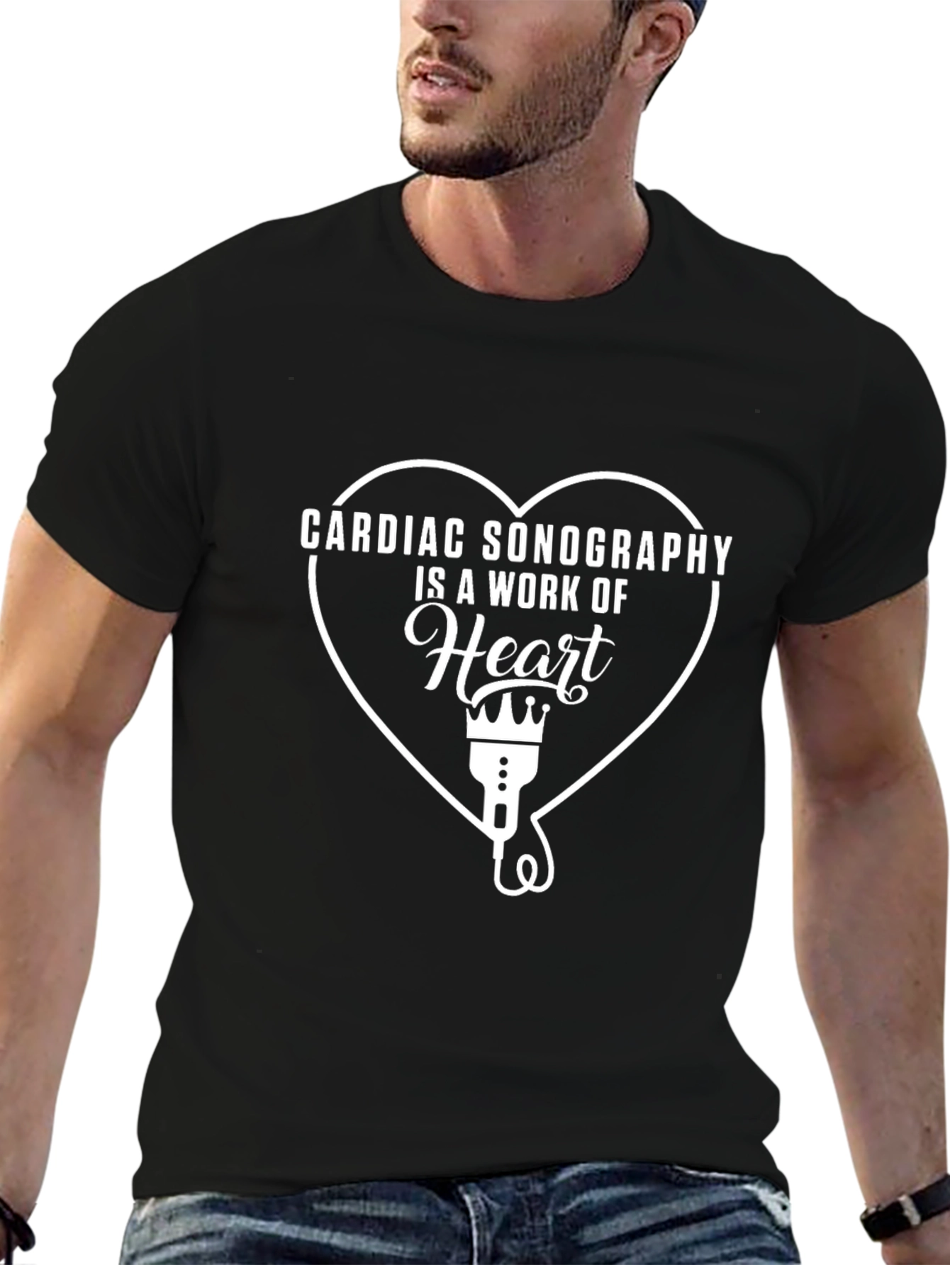 Cardiac Sonography Heart Graphic T-Shirt