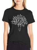 Math Tree Graphic Tee - Black Cotton Blend