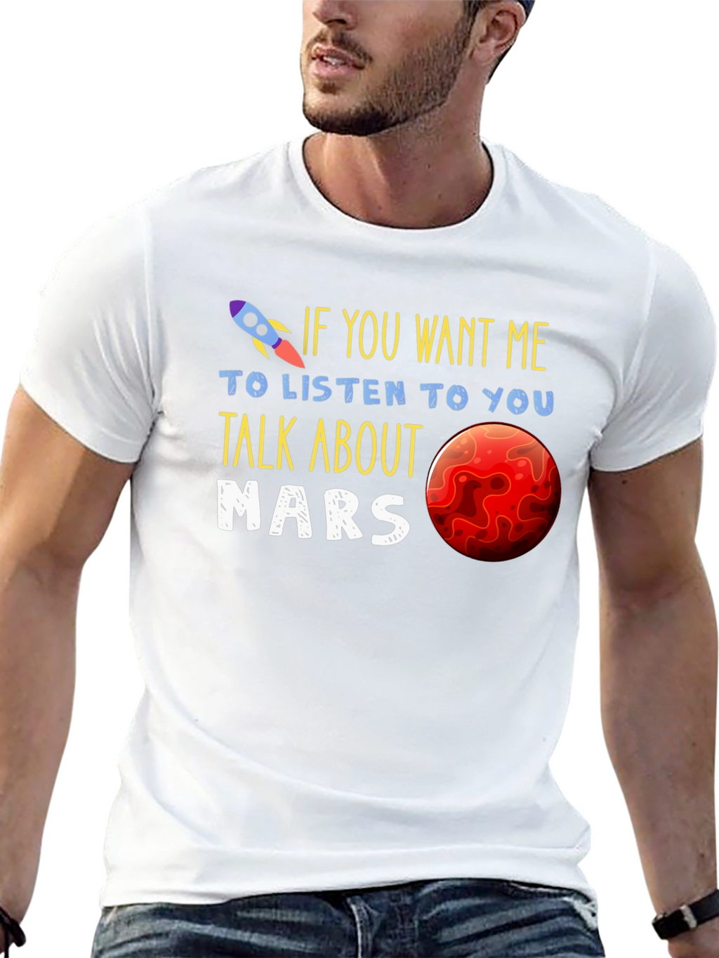 Talk About Mars T-Shirt - Space Rocket Design
