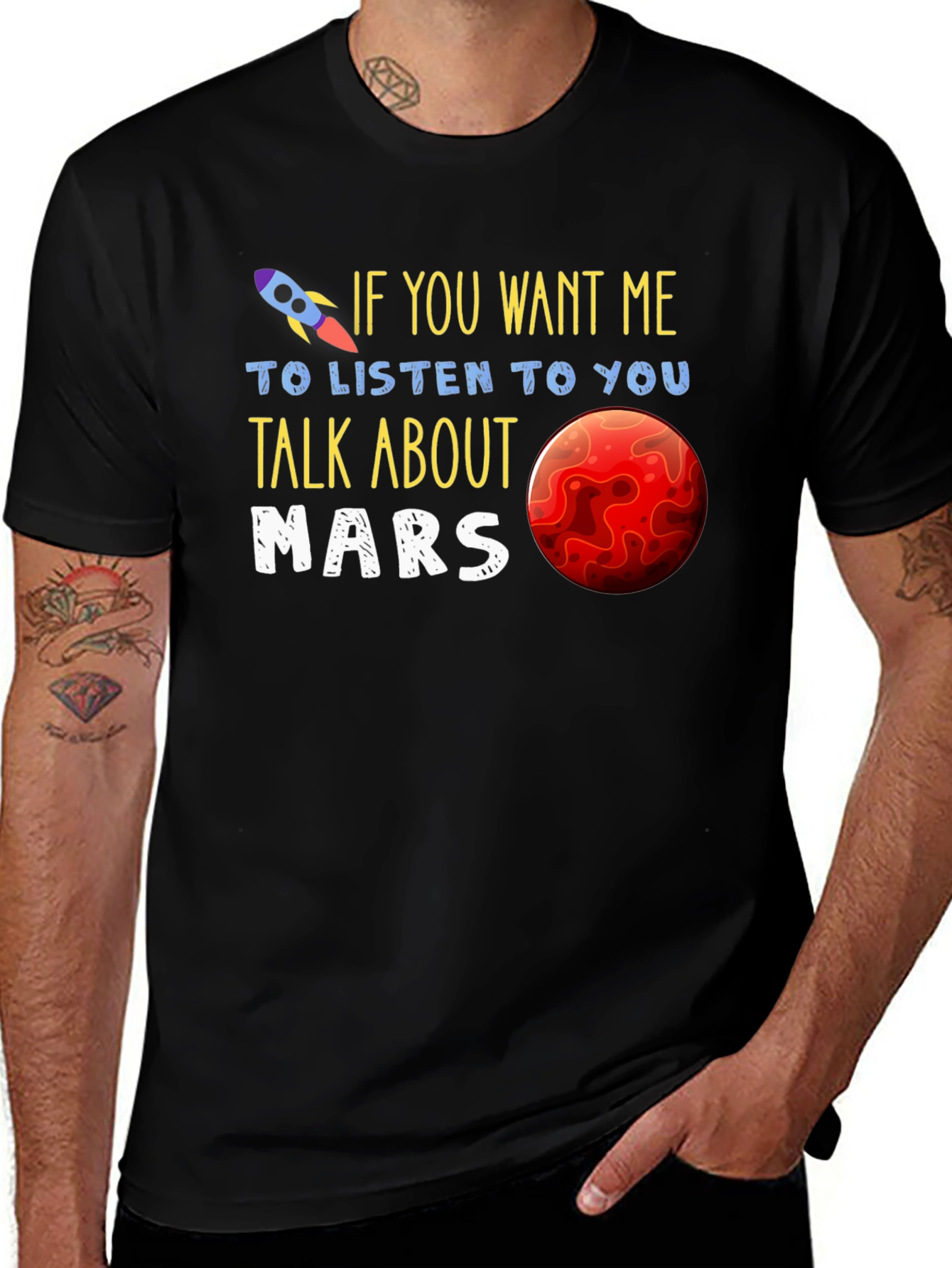 Talk About Mars T-Shirt - Space Rocket Design
