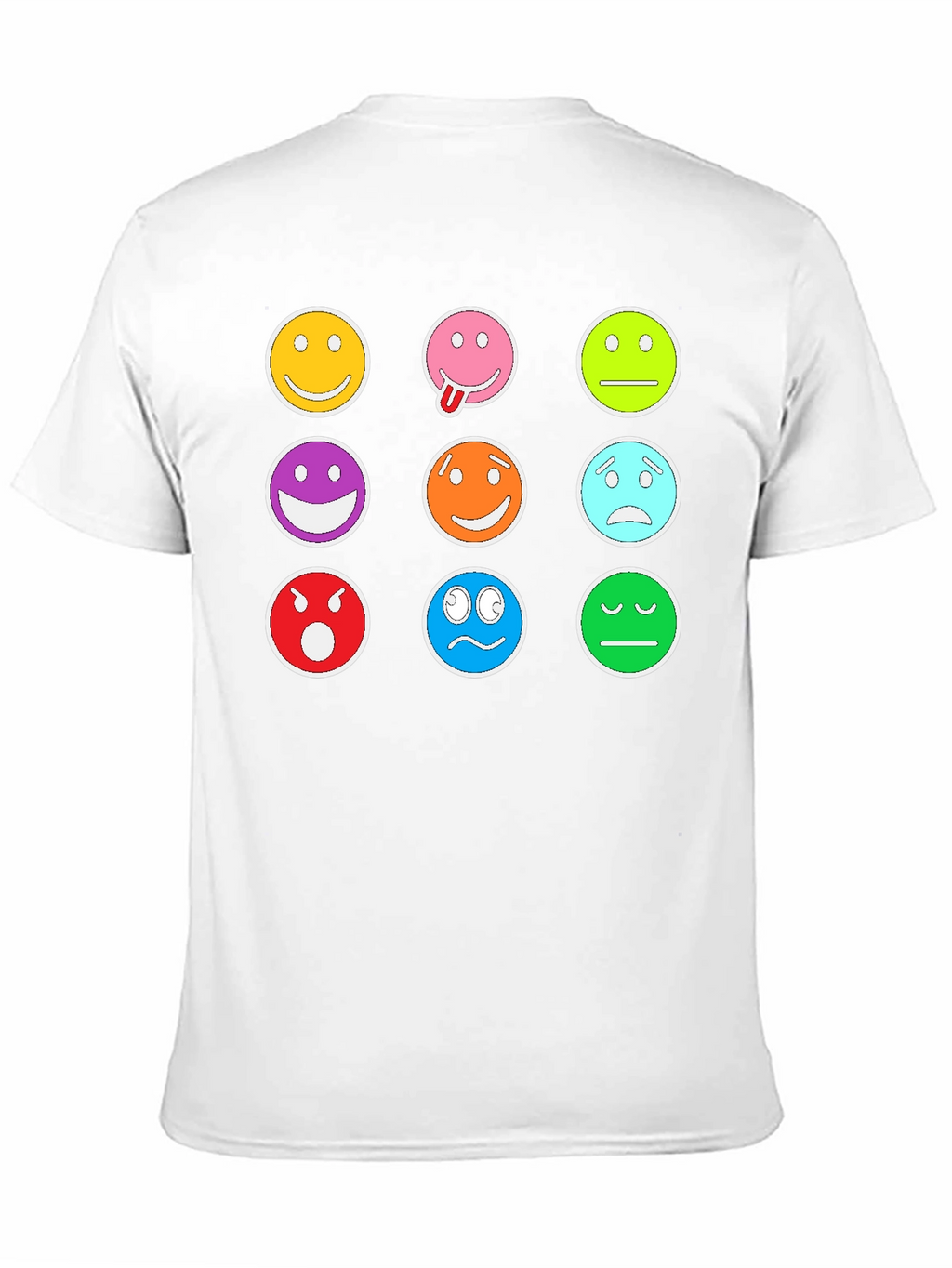 Emoji Expression T-Shirt - Black Cotton Blend