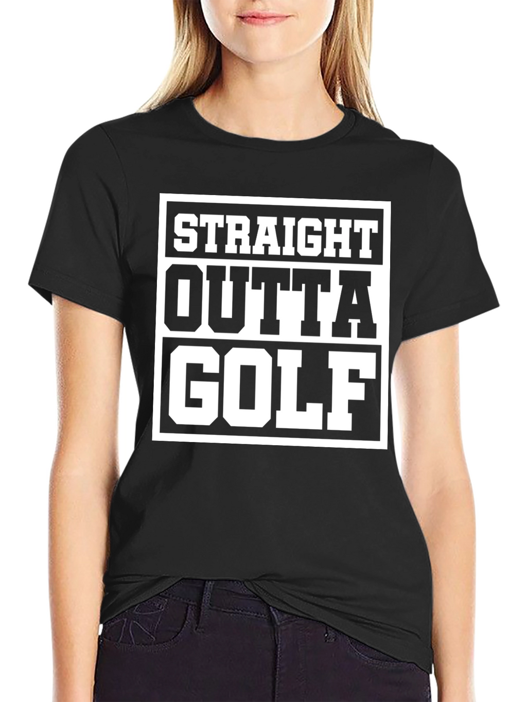 Straight Outta Golf Black T-Shirt