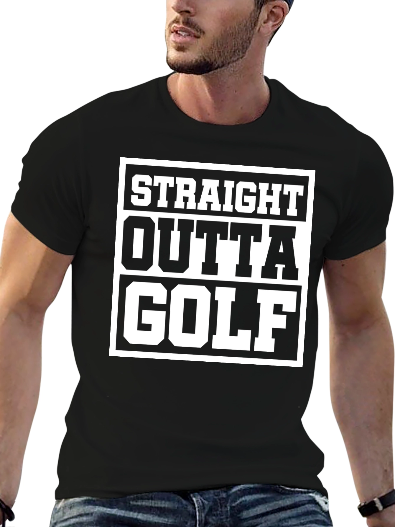 Straight Outta Golf Black T-Shirt