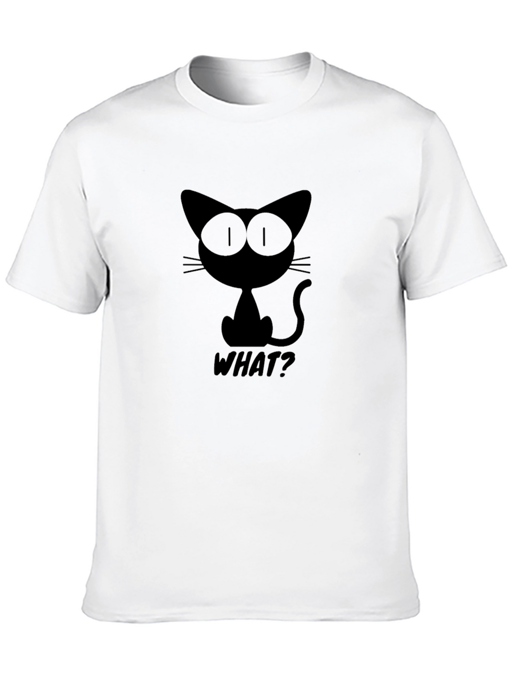 Black Cat What? Graphic T-Shirt