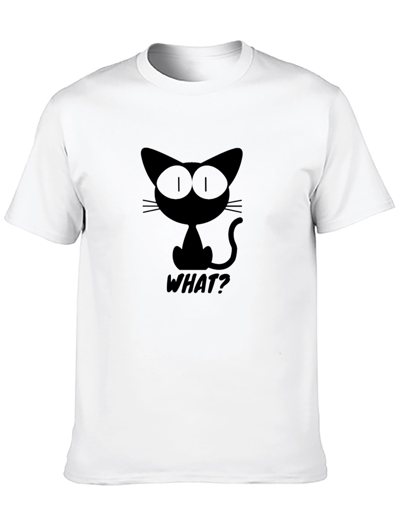 Black Cat What? Graphic T-Shirt
