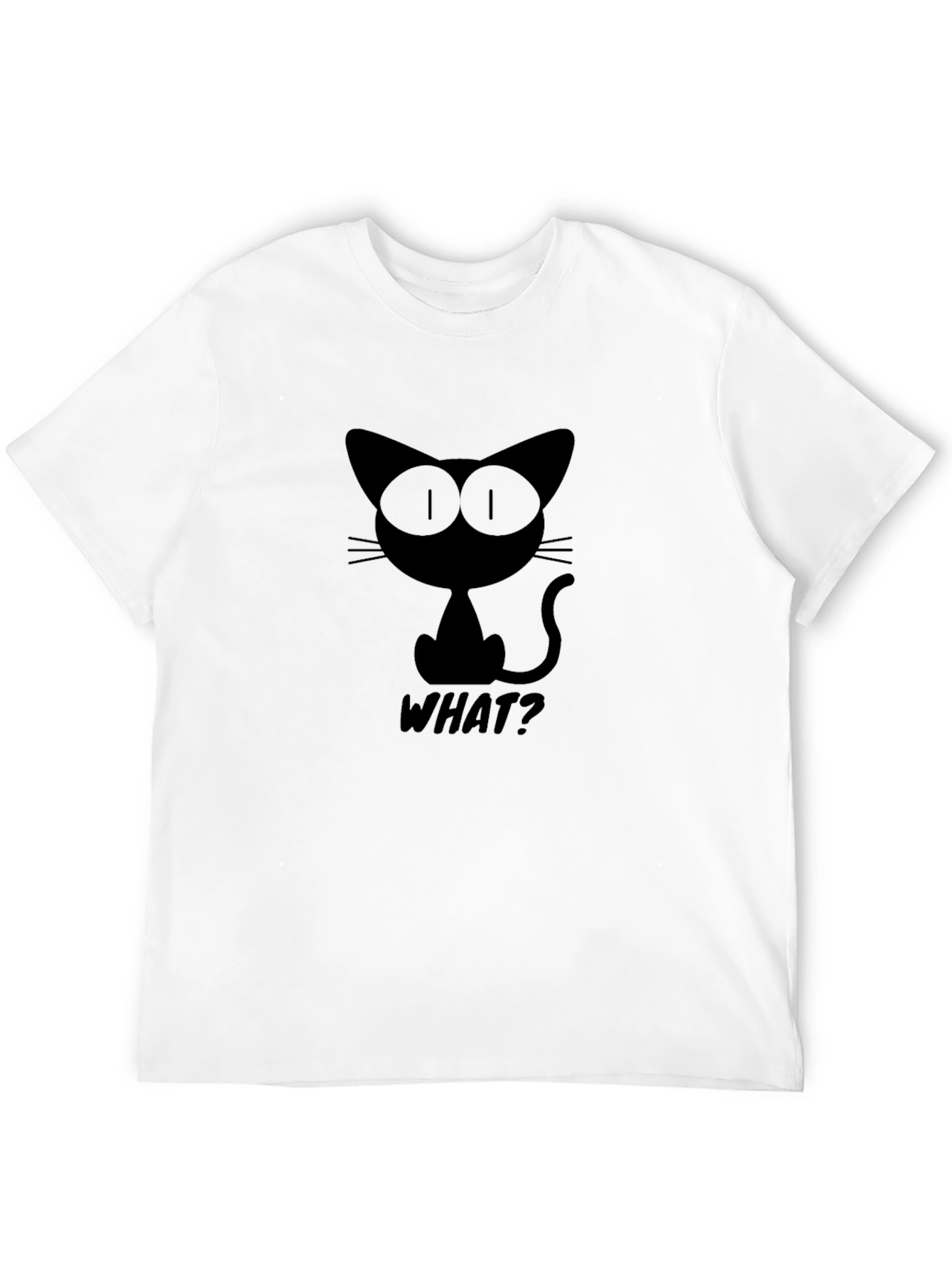 Black Cat What? Graphic T-Shirt