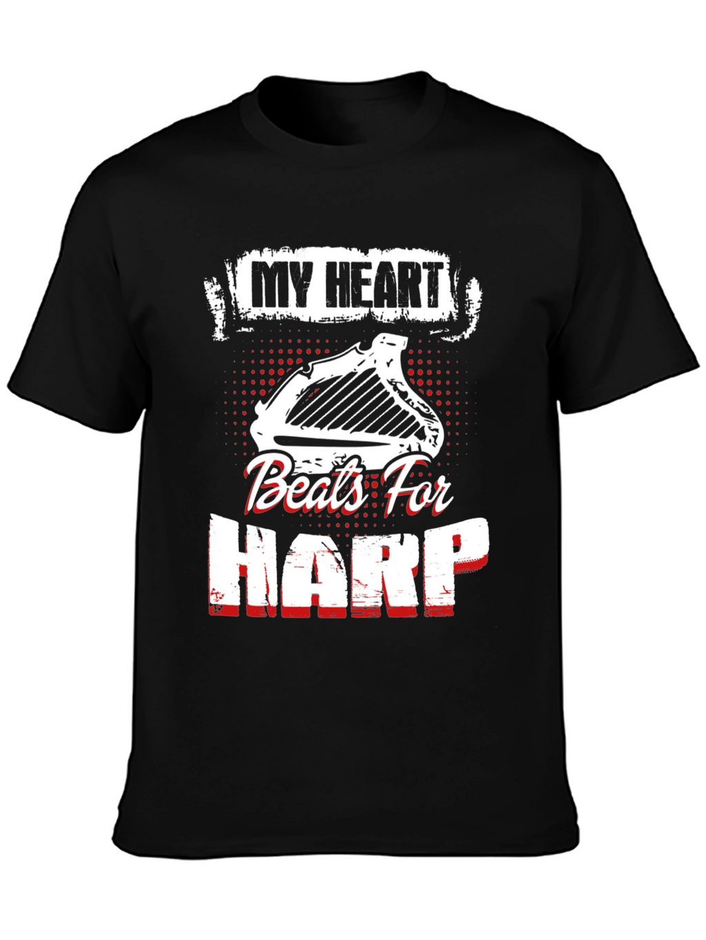 My Heart Beats For Harp Black T-Shirt