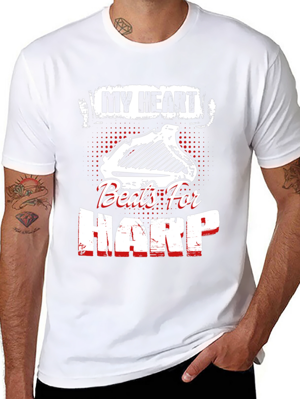My Heart Beats For Harp Black T-Shirt