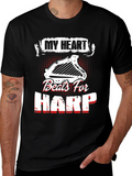 My Heart Beats For Harp Black T-Shirt