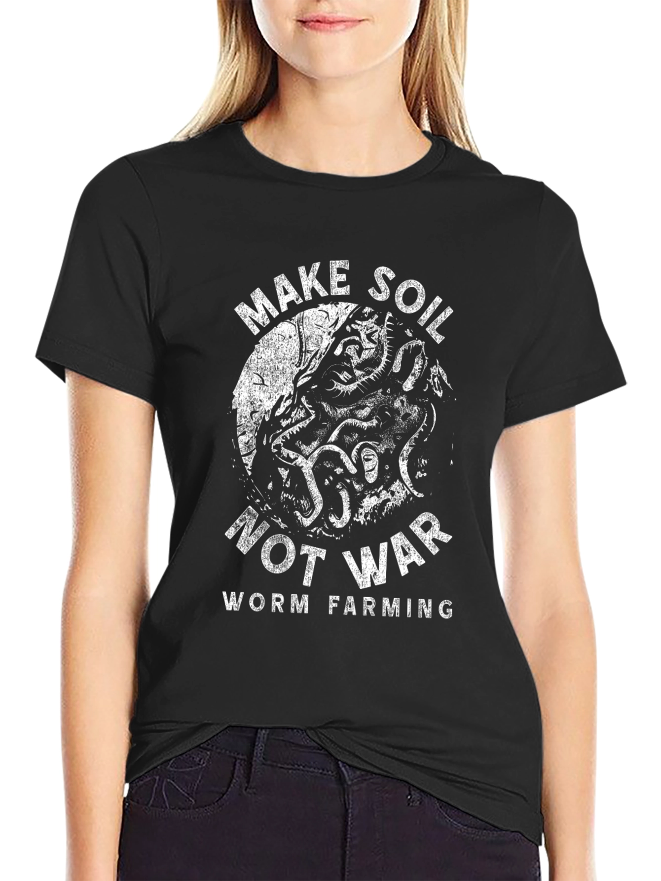 Make Soil Not War Worm Farming T-Shirt