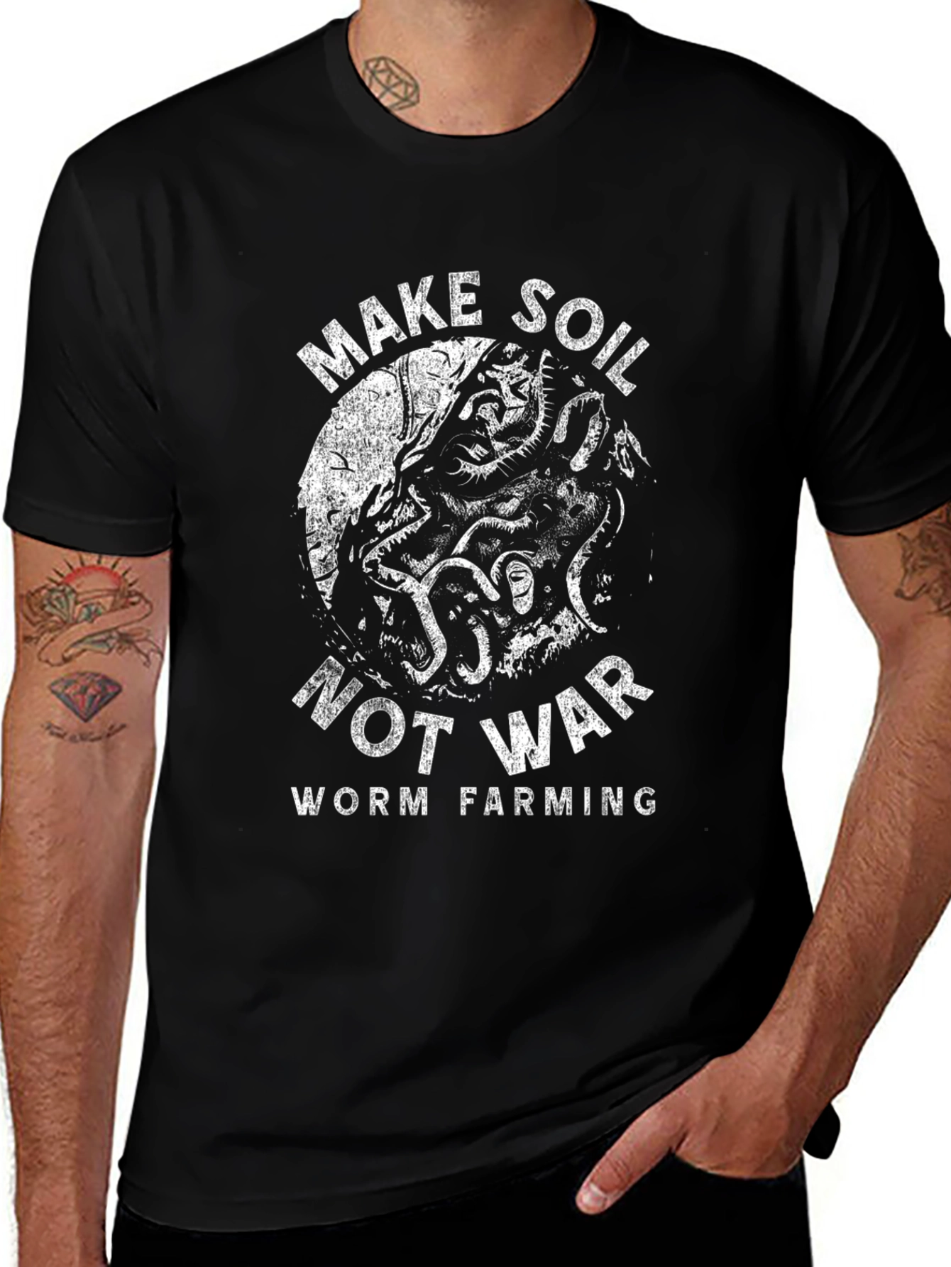 Make Soil Not War Worm Farming T-Shirt