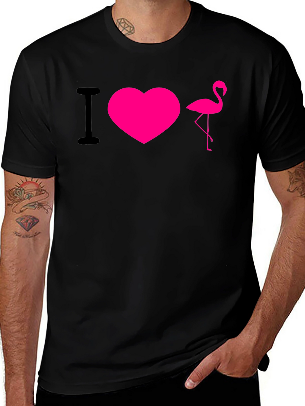I Love Flamingos T-Shirt - Hot Pink Design